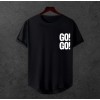  Unisex Oversize Modern Boy Pamuklu Etek Oval Siyah Baskili T-shirt